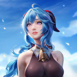 This is a pixiv picture whose title is 甘 雨.