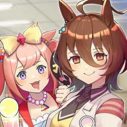 This is a pixiv picture whose title is アグネスのヤバい方とアグネスのヤバい方.