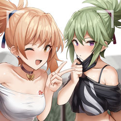 This is a pixiv picture whose title is 宵宫& 久岐忍.