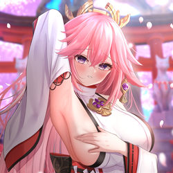 This is a pixiv picture whose title is 八重神子.