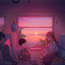 This is a pixiv picture whose title is 「これあげるから泣かないで」.