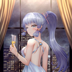 This is a pixiv picture whose title is 神里綾華(原神).