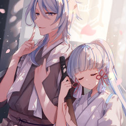 This is a pixiv picture whose title is 稽古のあとで.