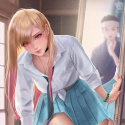 This is a pixiv picture whose title is Marin Kitagawa 喜多川 海夢.