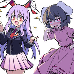 This is a pixiv picture whose title is 優曇華×てゐ.