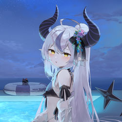 This is a pixiv picture whose title is 夜のラプラス.
