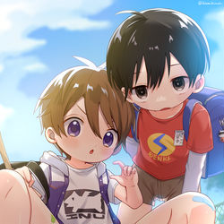 This is a pixiv picture whose title is なにかの長さを測るショタ.