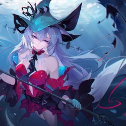 This is a pixiv picture whose title is 明日方舟浊心斯卡蒂.