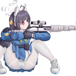 This is a pixiv picture whose title is 坐姿射击.