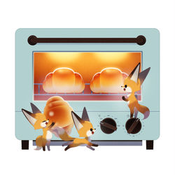This is a pixiv picture whose title is リベイク🦊🥐.