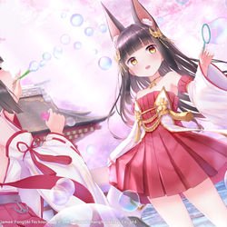 This is a pixiv picture whose title is 揺れるシャボンと子供心.