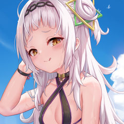 This is a pixiv picture whose title is 水着シオンちゃん.