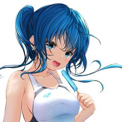 This is a pixiv picture whose title is 藍上夏音.