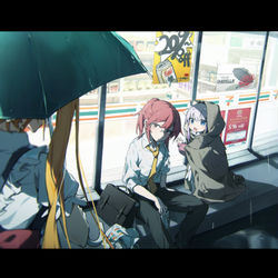 This is a pixiv picture whose title is 雨夜.