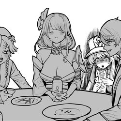 This is a pixiv picture whose title is 오랜만에 회식자리를 가진 신들.