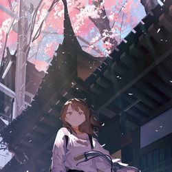 This is a pixiv picture whose title is 春ゆれて.