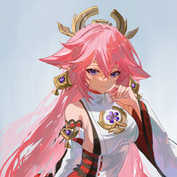 This is a pixiv picture whose title is 9日目、八重神子.