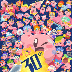This is a pixiv picture whose title is カービィさん30周年おめでとう〜.