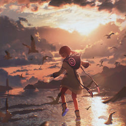 This is a pixiv picture whose title is メルの黄昏.