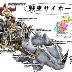 This is a pixiv picture whose title is 戦車サイホーン.