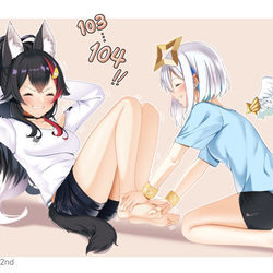 This is a pixiv picture whose title is 腹筋マリカ.