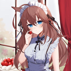 This is a pixiv picture whose title is メイドブルボン.