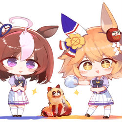 This is a pixiv picture whose title is マチカネフクキタル＆メイショウドトウ.