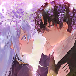 This is a pixiv picture whose title is 「ただいま。」戦場の花🌼.