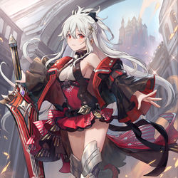 This is a pixiv picture whose title is 【仕事絵】エバーテイル「焔の聖騎士【アンタレス】」.