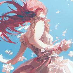 This is a pixiv picture whose title is 桜風.