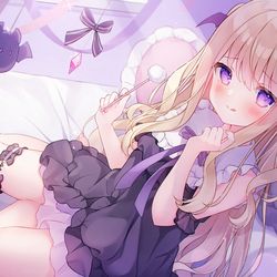 This is a pixiv picture whose title is 【お仕事】月紫アリアちゃん.