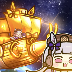 This is a pixiv picture whose title is 純金製ゴールドシップ.