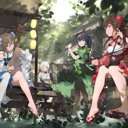 This is a pixiv picture whose title is 盛夏庭苑.