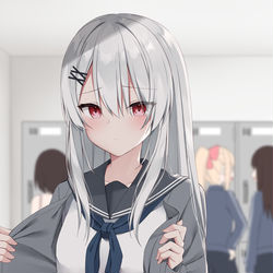 This is a pixiv picture whose title is 着替える時も一人ぼっちの留年生.