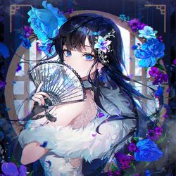 This is a pixiv picture whose title is 靑.