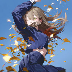 This is a pixiv picture whose title is 秋風.