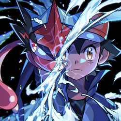 This is a pixiv picture whose title is 【ポケモン】サトシゲッコウガ.