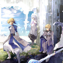 This is a pixiv picture whose title is アーサー王とマーリン【FGO】.