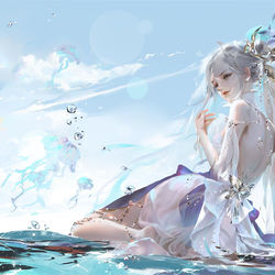This is a pixiv picture whose title is 垂钓.