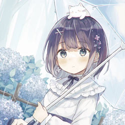 This is a pixiv picture whose title is 雨の日.