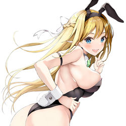 This is a pixiv picture whose title is バニーな金髪エルフさんのお尻.