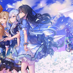 This is a pixiv picture whose title is 群青讃歌.