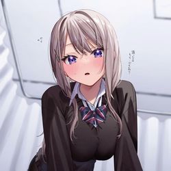 This is a pixiv picture whose title is 保健室で寝てた女の子襲ったら逆に押し倒されたんだが.