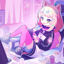 This is a pixiv picture whose title is ねこちゃんはお取込み中.
