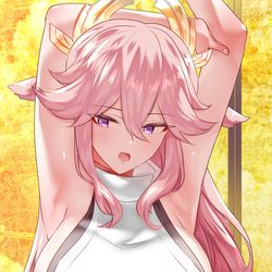 This is a pixiv picture whose title is 八重神子２.