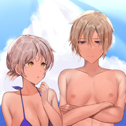 This is a pixiv picture whose title is 男女入れ替わり.