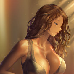 This is a pixiv picture whose title is 谷間♥.