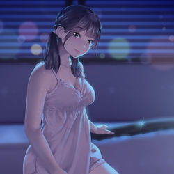 This is a pixiv picture whose title is 夜♥.