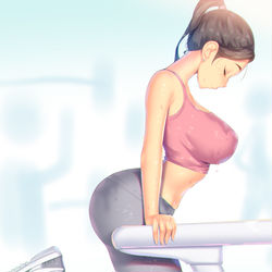 This is a pixiv picture whose title is 夏のジム~.