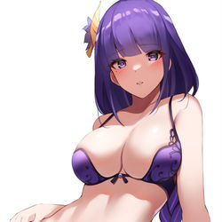 This is a pixiv picture whose title is 原神下着部　雷電影.